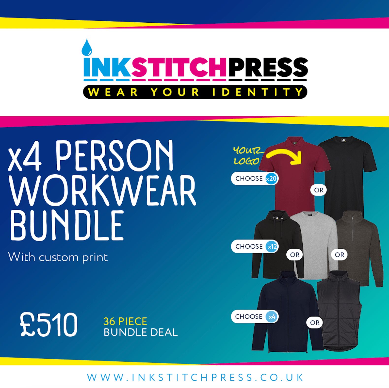 4 Person Workwear Bundle - Printed - Ink Stitch Press