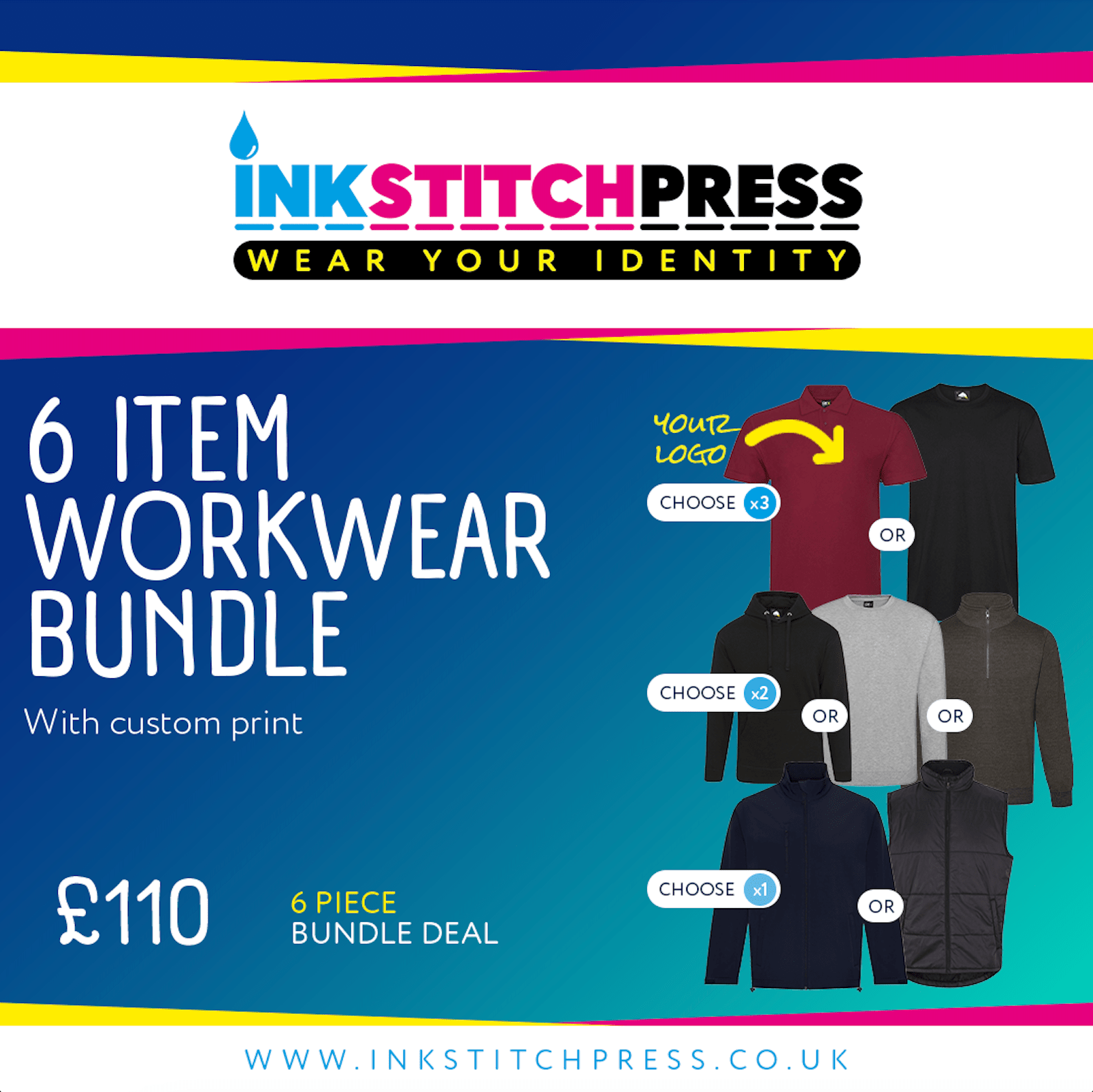 6 Item Workwear Bundle - Printed - Ink Stitch Press