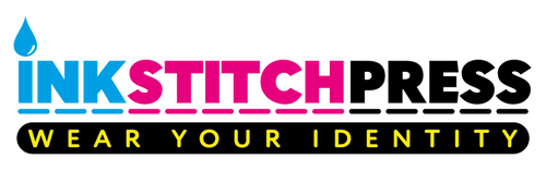 Logo of Ink Stitch Press, a professional custom embroidery and printing company specialising in personalised merchandise for businesses, schools, and bands.