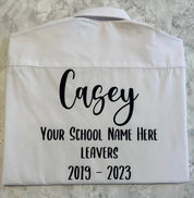 Personalised School Leavers Shirt - Ink Stitch Press