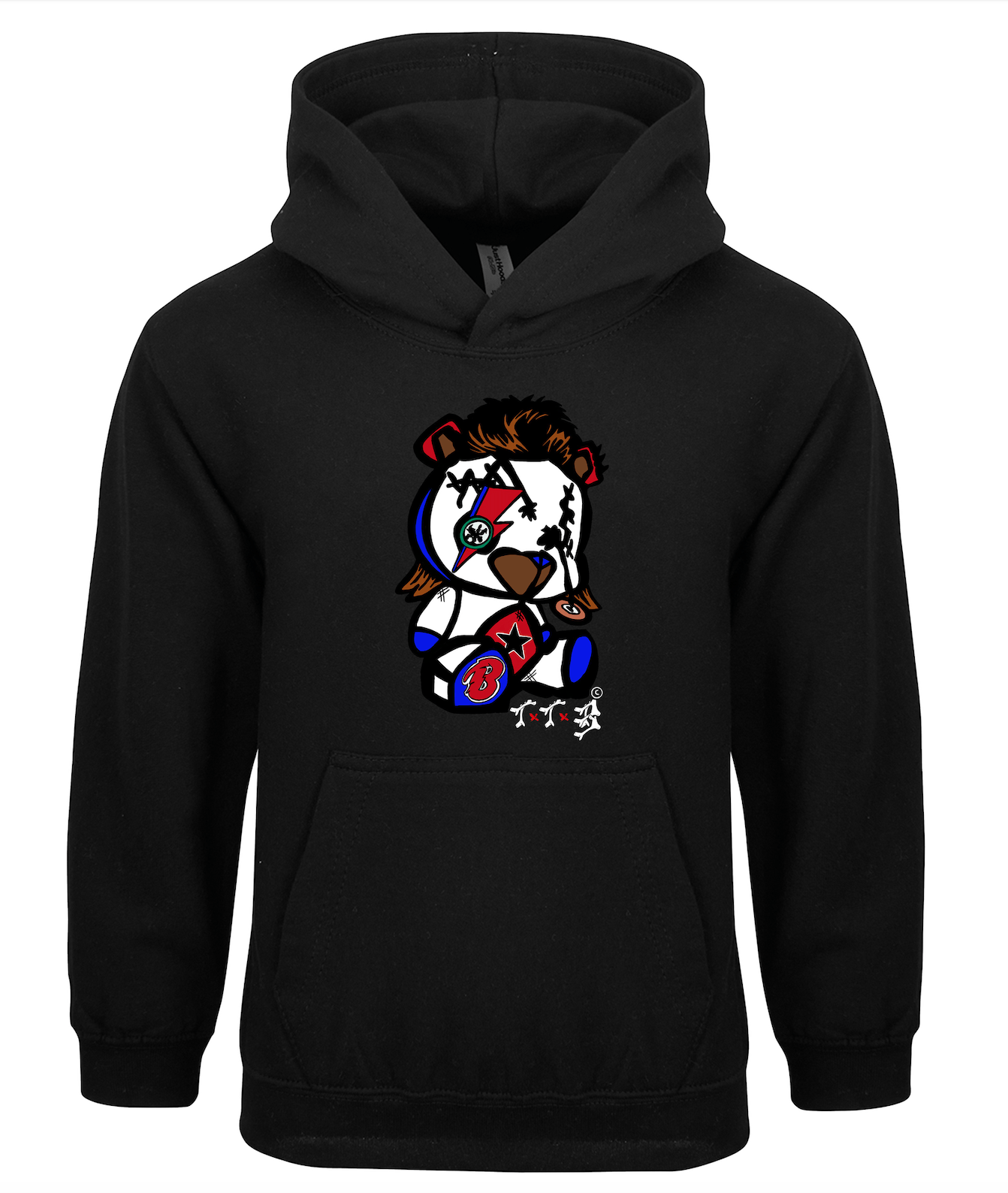 TTB - Bowie Bear - Kids Basics Hoodie - Ink Stitch Press