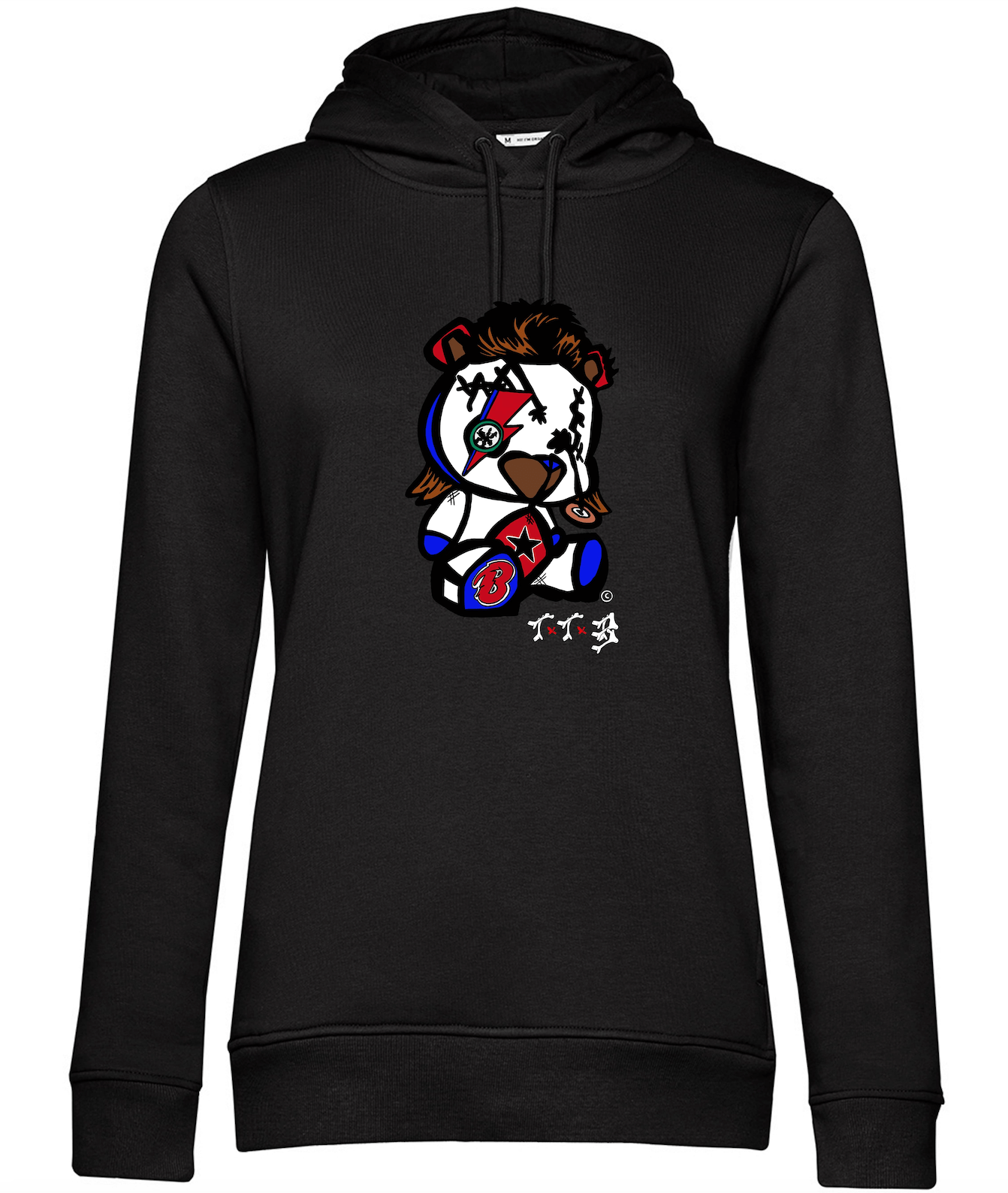 TTB - Bowie Bear - Ladies Basics Hoodie - Ink Stitch Press