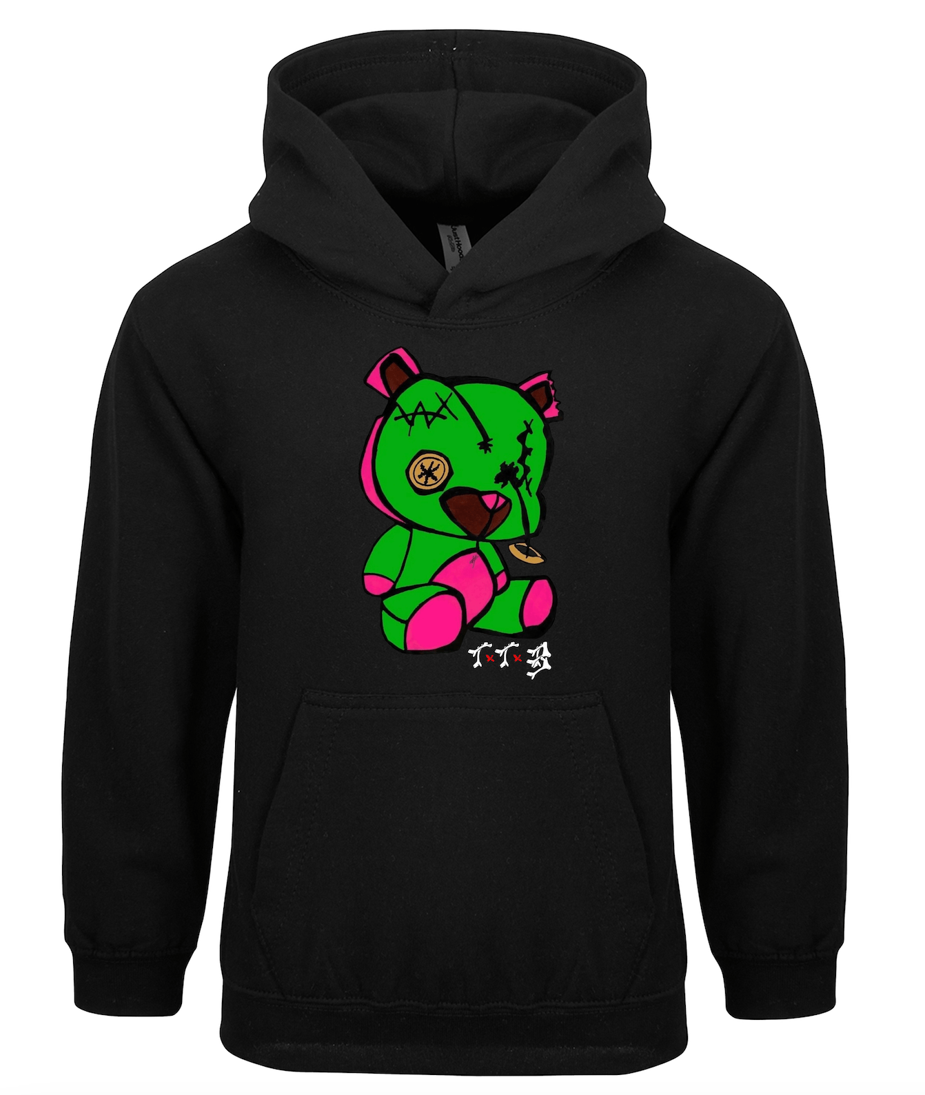 TTB - Green Bear - Kids Basics Hoodie - Ink Stitch Press