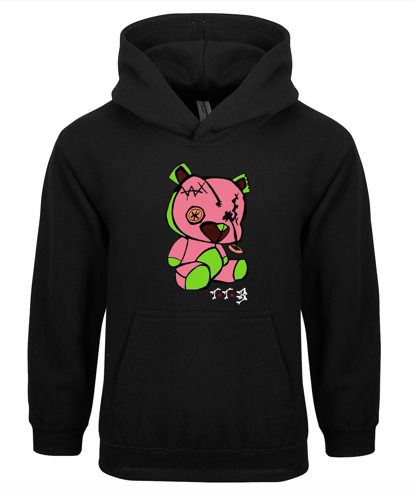 TTB - Pink Bear - Kids Basics Hoodie - Ink Stitch Press