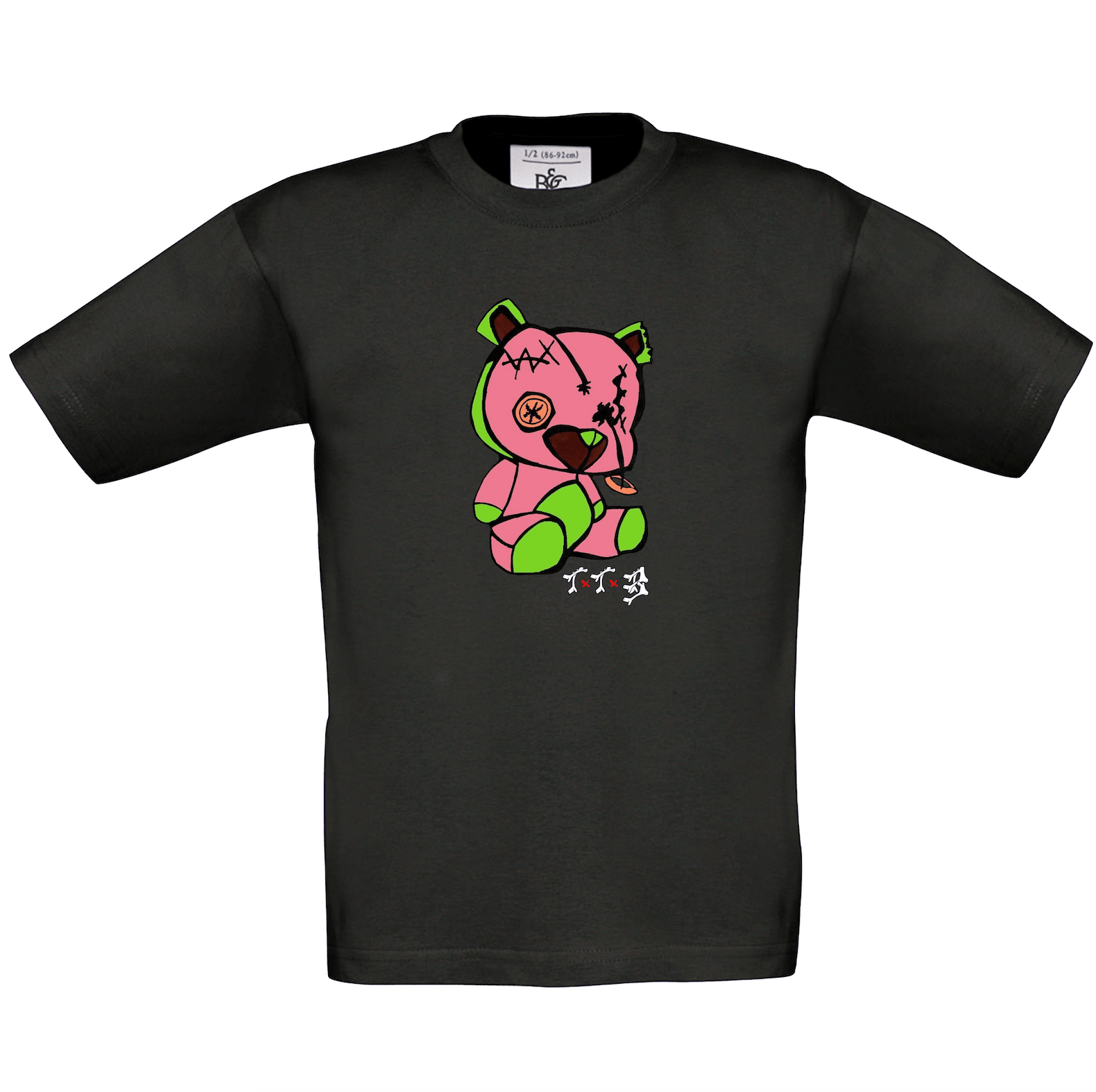 TTB - Pink Bear - Kids Basics T-Shirt - Ink Stitch Press